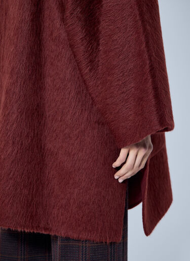 Max Mara Short Alpaca and Wool Coat Burgundy max0266216