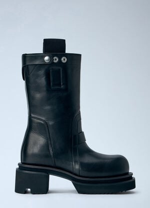 Rick Owens Pull On Bogun Leather Boots Black ric0266015