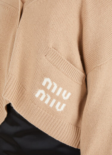 Miu Miu Bow Detail Cardigan Cream miu0248012