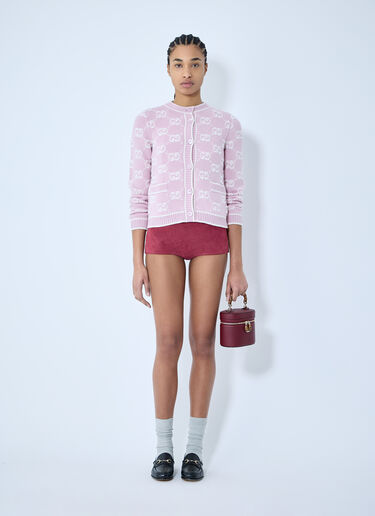 Gucci GG Wool Bouclé Jacquard Cardigan Pink guc0259011