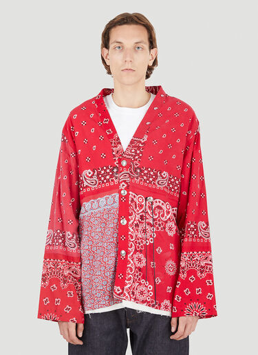 Children Of The Discordance Patchwork Bandana Concho Jacket Red cod0144009