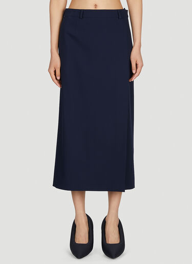 Balenciaga Split Tailored Skirt Blue bal0251006