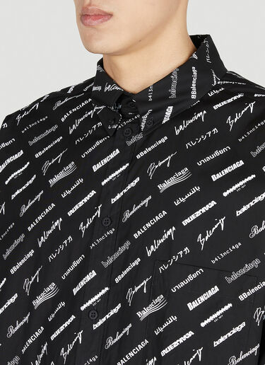 Balenciaga 徽标印花衬衫 黑色 bal0151001