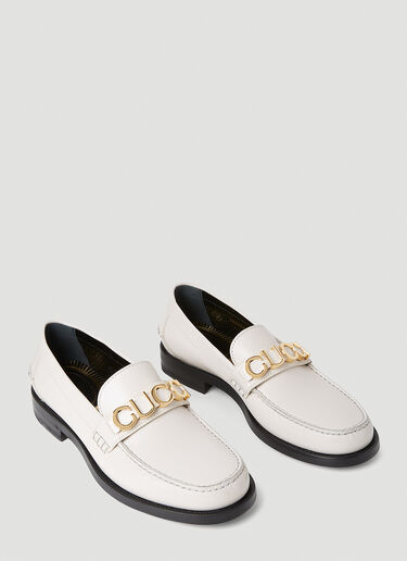 Gucci 徽标铭牌乐福鞋 白色 guc0252089
