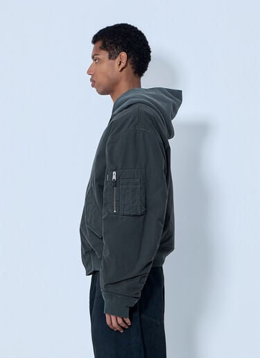 Balenciaga Hooded Bomber Jacket Grey bal0163008