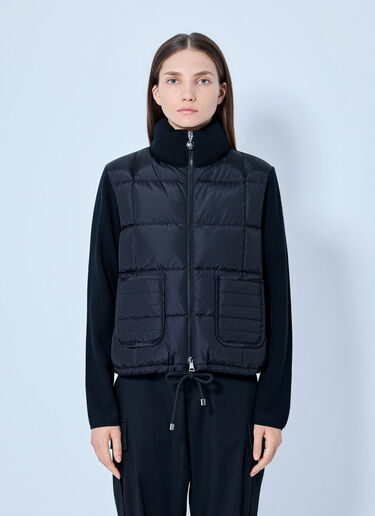 LN-CC® - Moncler: Padded Zip Vest - Black Moncler Padded Zip Vest Black mon0266043