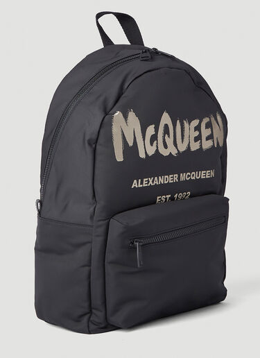 Alexander McQueen [메트로폴리탄] 로고 프린트 백팩 블랙 amq0145082