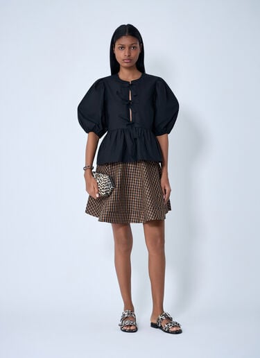 GANNI Peplum Blouse Black gan0257034