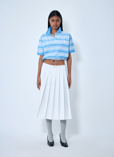 Prada Pleated Midi Skirt White pra0264035