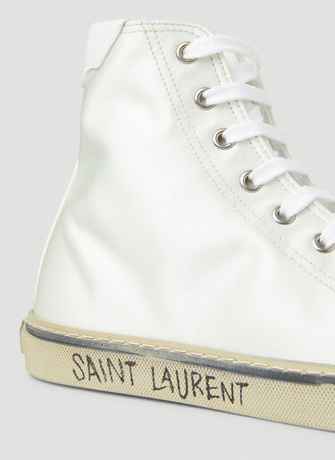 Saint Laurent 말리부 새틴 스니커즈 화이트 sla0250072