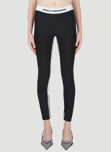 Rabanne Logo Tape Leggings Black pac0248002