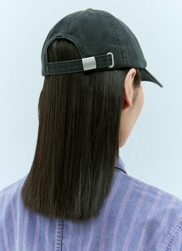 GANNI Logo Embroidery Baseball Cap Grey gan0255073