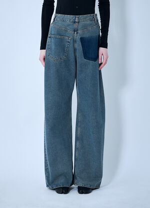 MM6 Maison Margiela Wide-Leg Patch Pocket Jeans Blue mmm0264011