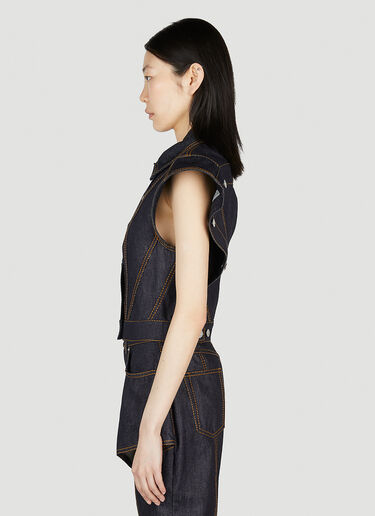 Alexander McQueen Denim Gilet Jacket Blue amq0252028