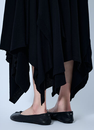 LN-CC® - Yohji Yamamoto: Draped Handkerchief Skirt - Black Yohji Yamamoto Draped Handkerchief Skirt Black yoy0263024