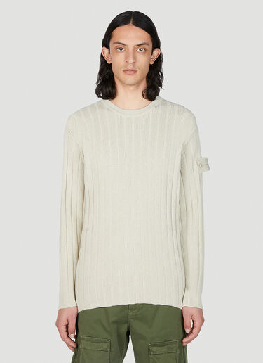 Stone Island Ghost Logo Patch Sweater Cream sto0152002