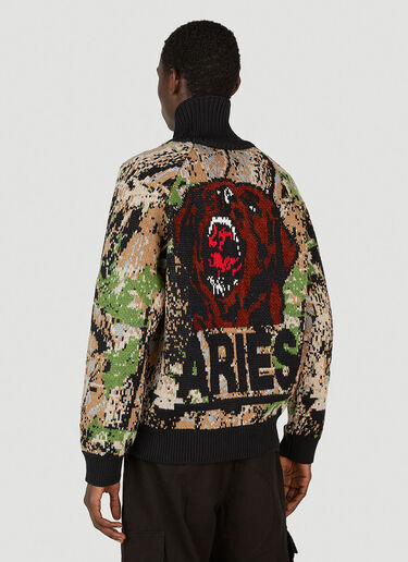 Aries Camouflage Varsity Cardigan Black ari0152014