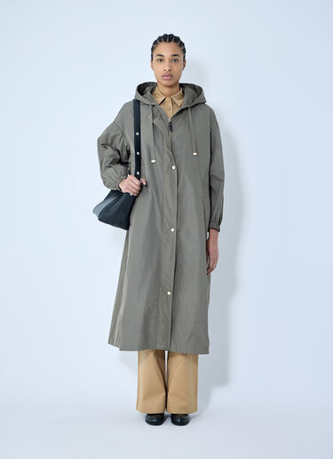 Max Mara Ripstop Hooded Coat Green max0259030