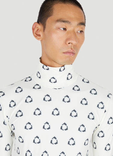 Dolphin Print High Neck Top Botter Dolphin Print High Neck Top White bot0150009