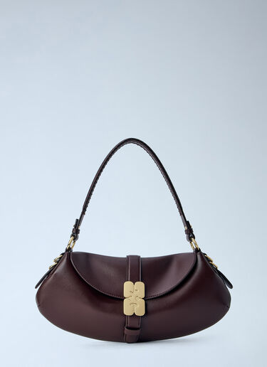 GANNI B-Kat Shoulder Bag Burgundy gan0265050
