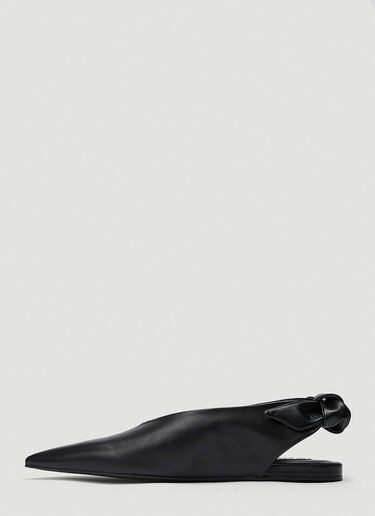 Jil Sander Knotted Leather Flats Black jil0243018