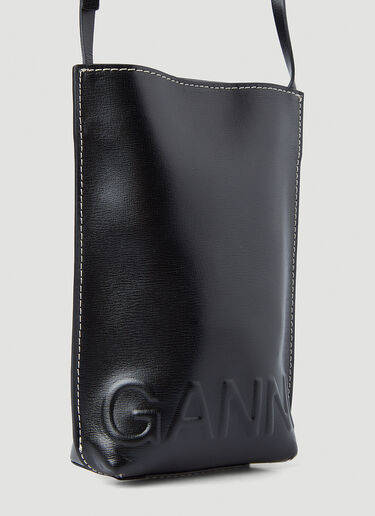 GANNI Banner Small Recycled Shoulder Bag Black gan0246118