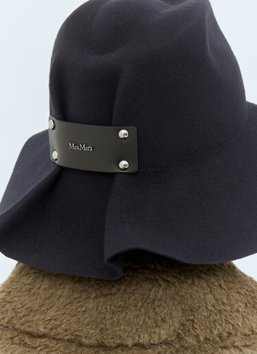 Max Mara Felt Wool Wide Brim Hat Navy max0258023
