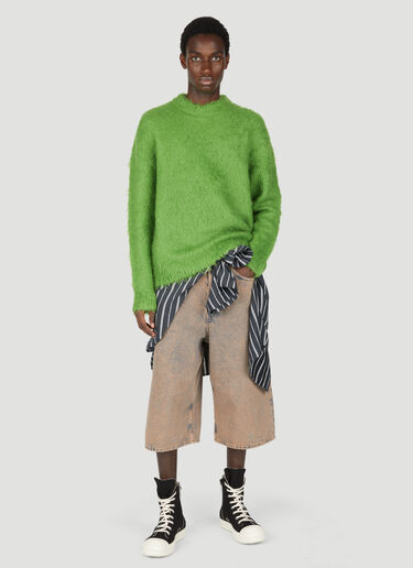 Acne Studios Fuzzy Knit Sweater Green acn0154023