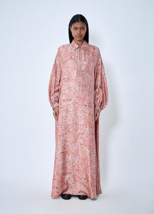 Max Mara Silk Maxi Dress Orange max0263006