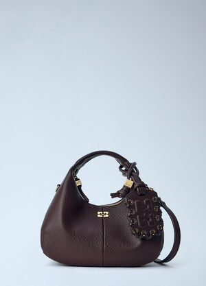 GANNI Hobo Mini Handbag Brown gan0265061