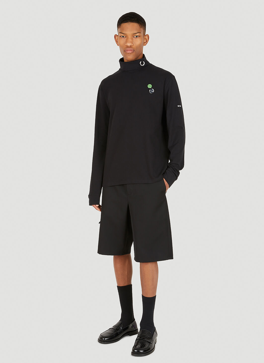 Raf Simons x Fred Perry Laurel Wreath Roll Neck Top in Black | LN-CC®