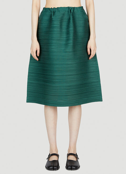 Pleats Please Issey Miyake Jacquard A-Line Skirt Black plp0254005
