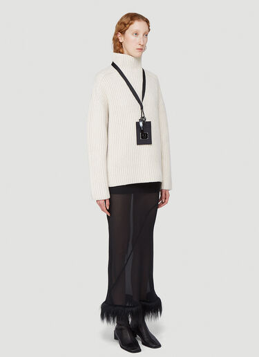 Acne Studios Turtleneck Wool-Knit Sweater Beige acn0242021