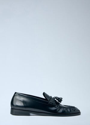 The Row Leather Loafers Black row0164012