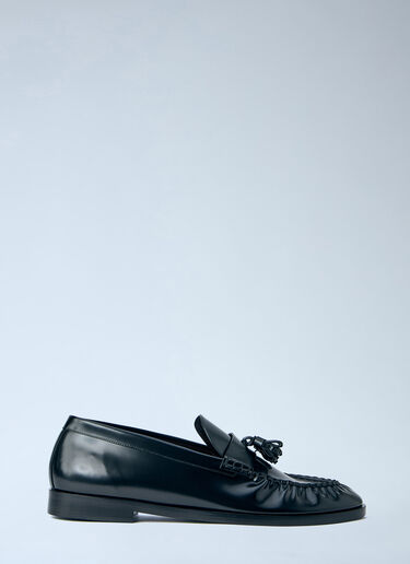 The Row Leather Loafers Black row0164012