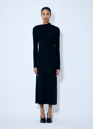 TOTEME Draped Jersey Dress Black tot0259014
