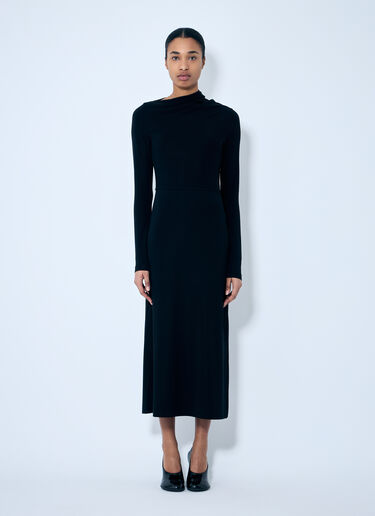 TOTEME Draped Jersey Dress Black tot0259038