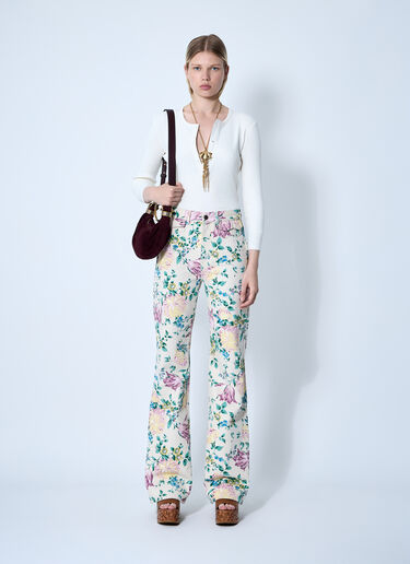 Chloé Floral Denim Jeans Blue chl0260004