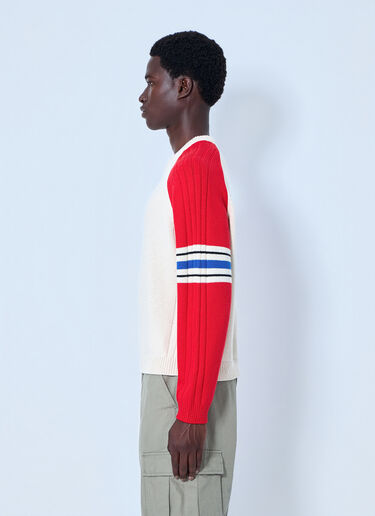 LN-CC® - Stüssy: Stripe Raglan Crewneck Sweatshirt - Red Stüssy Stripe Raglan Crewneck Sweatshirt Red sts0164032