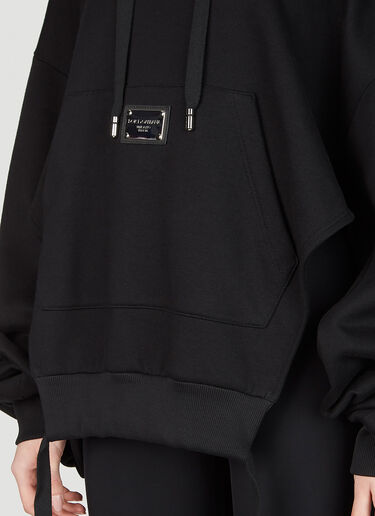 Dolce & Gabbana Logo Plaque Hooded Sweatshirt Black dol0253011