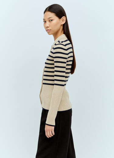 A.P.C. Stripe Cashmere-Blend Cardigan Beige apc0255005