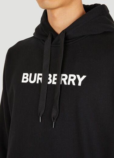 Burberry Logo Print Hooded Sweatshirt Black bur0149029