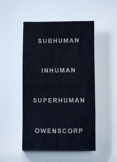 Rick Owens Logo Motif Beach Towel Black ric0159065