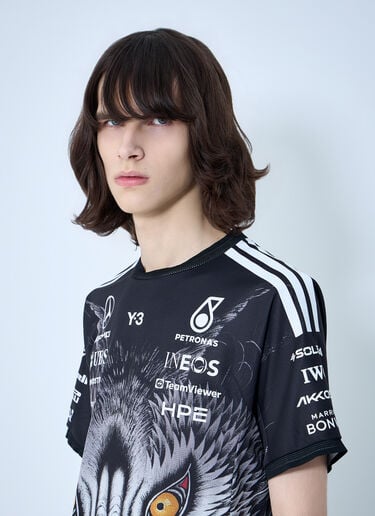 Y-3 MERCEDES Graphic Print Logo T-Shirt Black yyy0364073