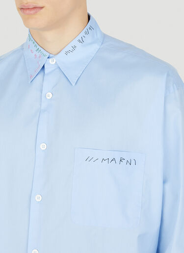 Marni Embroidered Shirt Light Blue mni0150012