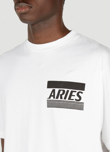 Aries Logo Print T-Shirt White ari0152007