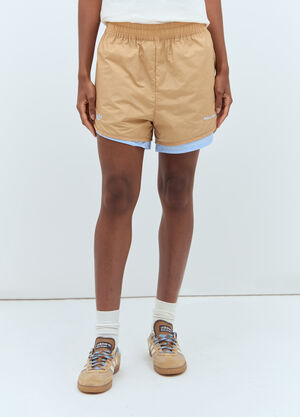 Gucci Nylon Double-Layered Shorts Brown guc0257004