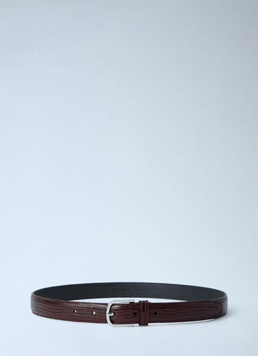 LN-CC® - Toteme: Slim Lizard-Embossed Belt - Brown Toteme Slim Lizard-Embossed Belt Brown tot0265050
