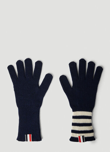 Thom Browne Four Bar Stripe Gloves Navy thb0151026