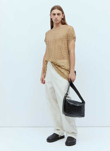 Jil Sander キルティングレザークロスボディバッグ ブラック jil0154009
